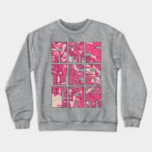 Amsterdam, Netherlands - Blossom City Map Typography - Blossom Crewneck Sweatshirt